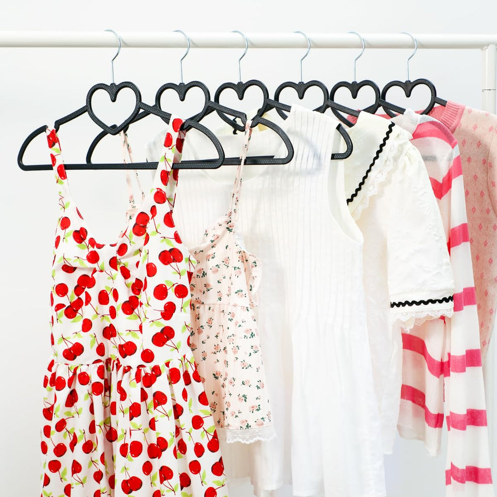 Plastic Hangers 50 Pack - Space Saving Cute Slim Hanger(Black)