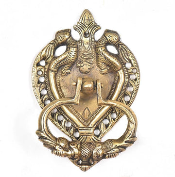 IndianShelf Solid Brass Magnificent Peacock Carved Door Knocker for Main Door