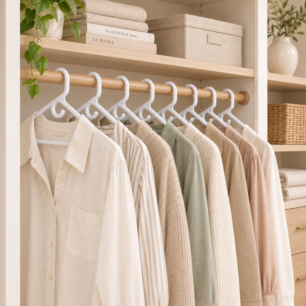 Heavy Duty Clothes Hangers, 36 Pack - Space Saving, Ultra Strong White Plastic - Hang Your Belt, Pants, Coat, Shirt