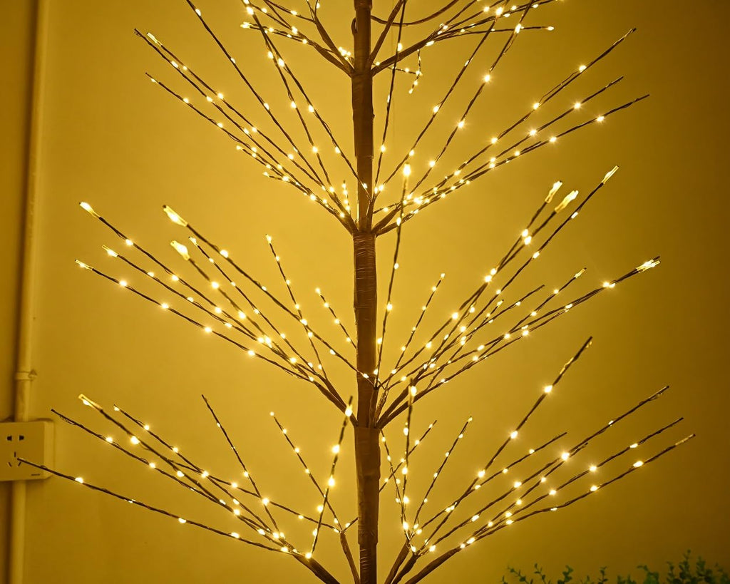 Birch Tree Light 7 Feet 736L LED Artificial Tree Christmas Decorations Lighted Tree Party Festival and Outdoor Use
