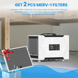 Crawl Space Dehumidifier with Drain Hose, 80 Pint Commercial Dehumidifier for Basement, Home Use, Water Damage