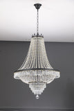 Crystal Chandelier, 9-Light French Empire Country Foyer Chandelier Pendant, Hanging Ceiling Lighting Fixture for Dining Living Room Bedroom Kitchen, W 24'' x H 30'', Black A108-B0BJFB5D36