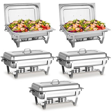 Chafing Dishes for Buffet 5 Pack, 9 QT Full Pan Stainless Steel