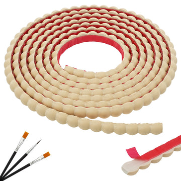 10ft Decorative Bead Pearl Peel and Stick Wall Molding Trim, Wood