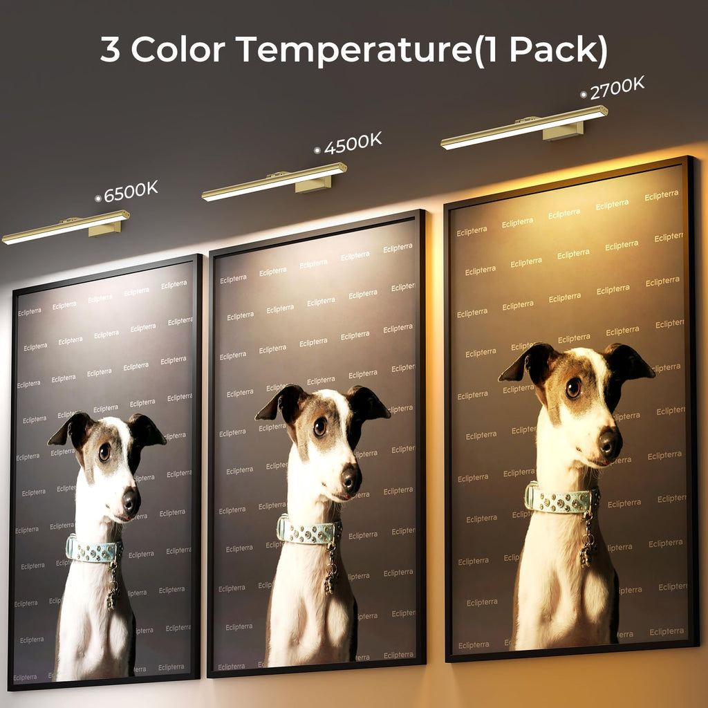 Wireless Picture Lights for Wall, Battery Operated Wall Light for Painting Rechargeable CCT Rotatable Art Gallery