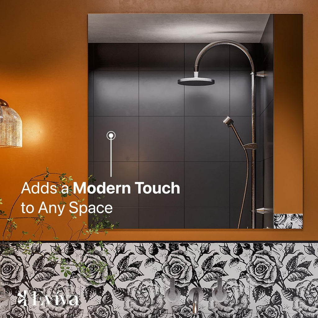 Sleek 30" x 30" Square Frameless Mirror