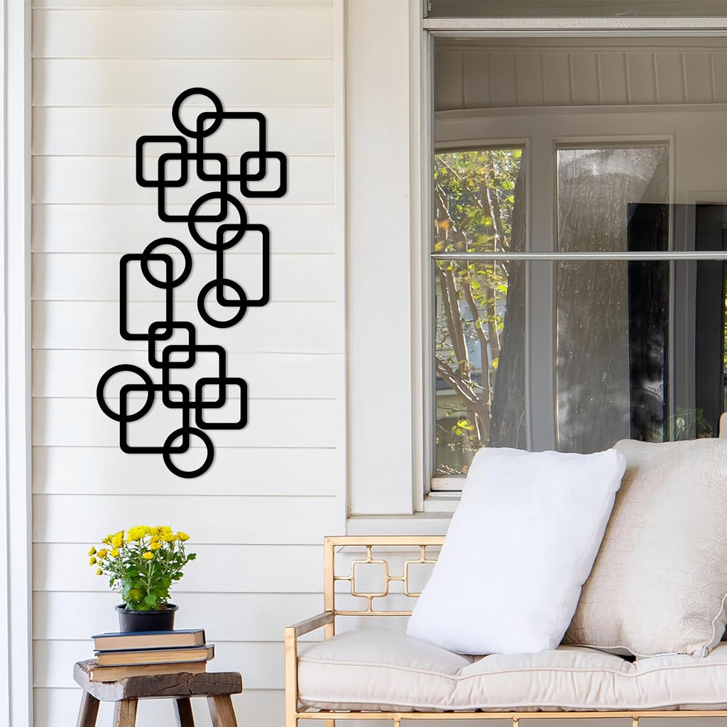 Mid Century Metal Wall Art 3D Elegance Abstract Wall Decor - Set of 2