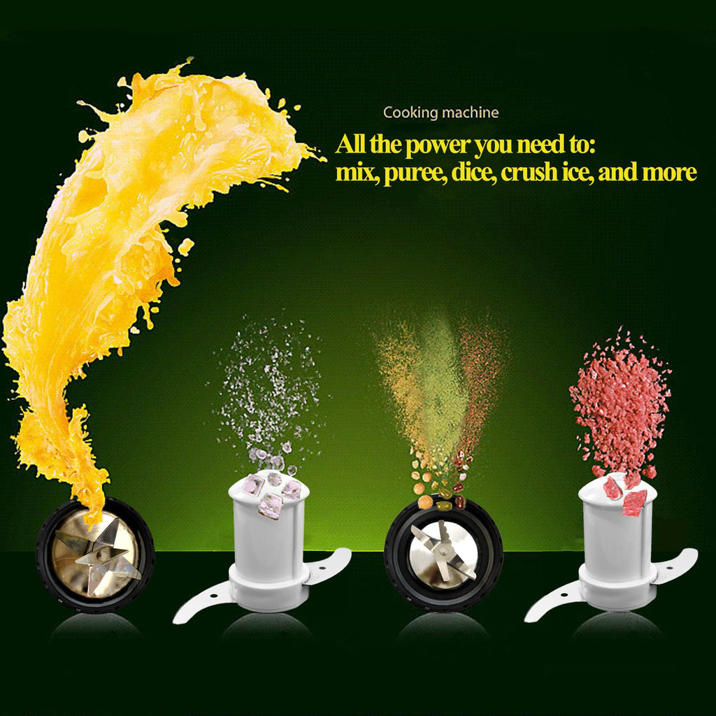 4-in-1 Kitchen Mixer, 800W Blender Food Processor & Grinder with 2 Speeds