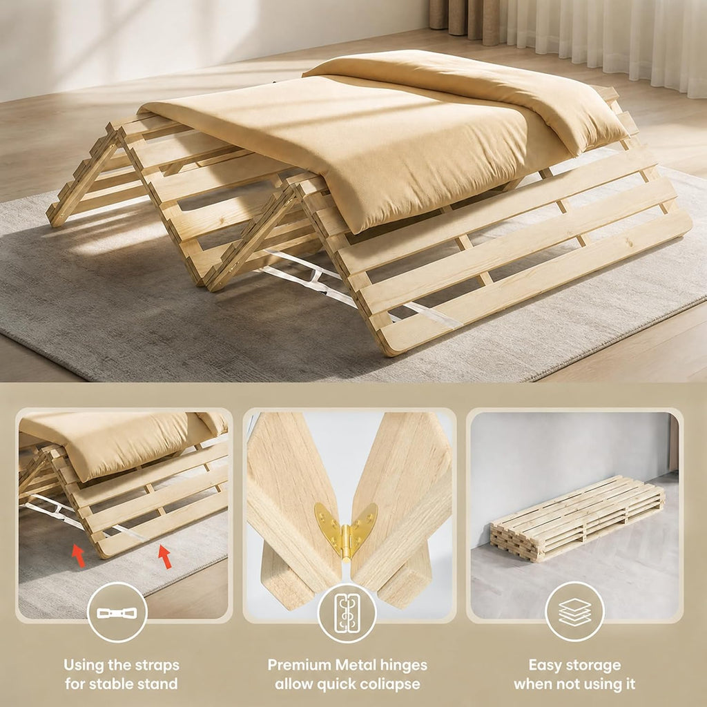 Floor Bed Frame, Foldable Tatami Bed Frame for Futon Mattress
