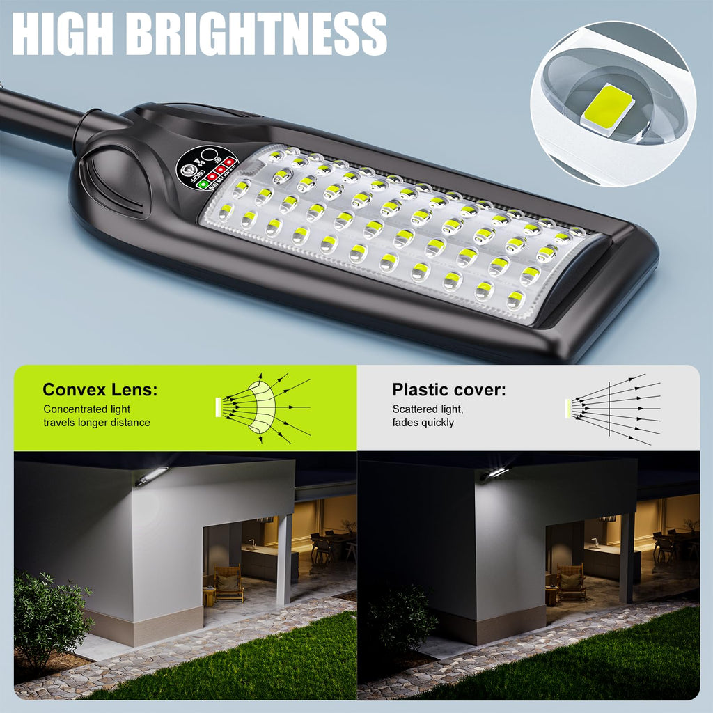 Solar Street Lights Outdoor Waterproof, Dusk to Dawn Solar Lights with Motion Sensor and Remote Control Solar
