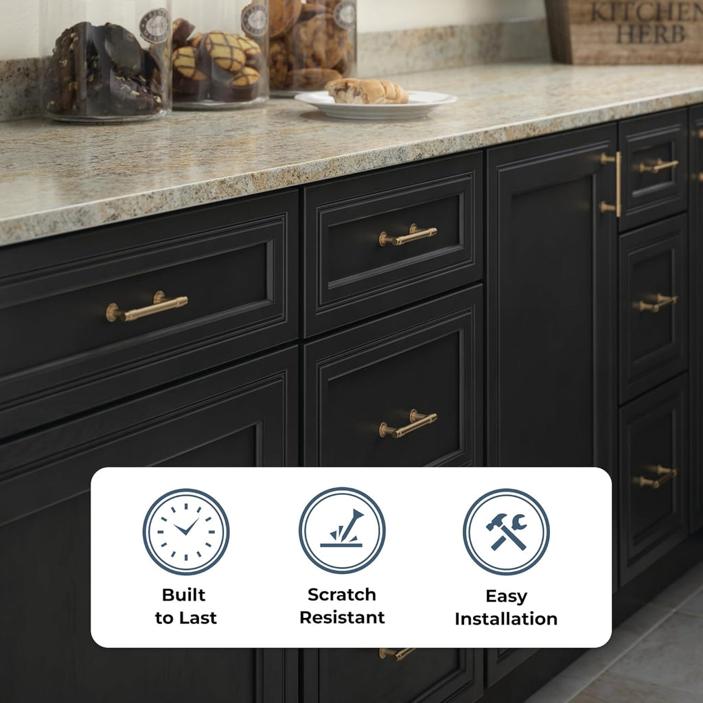 Francisco (10-Pack) Cabinet Handles 4" Hole Center Pulls | Champagne Bronze Hardware Kitchen Door, Drawers, Dressers