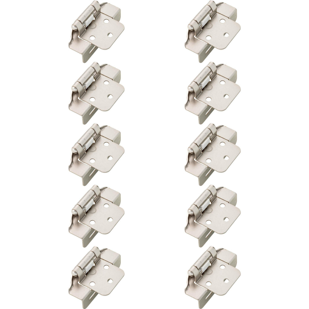 10-Pack) Self-Closing Cabinet Hinges 1/2' Semi-Wrap Overlay for Cabinet Doors Kitchen/Cabinets/Cupboards/Furniture