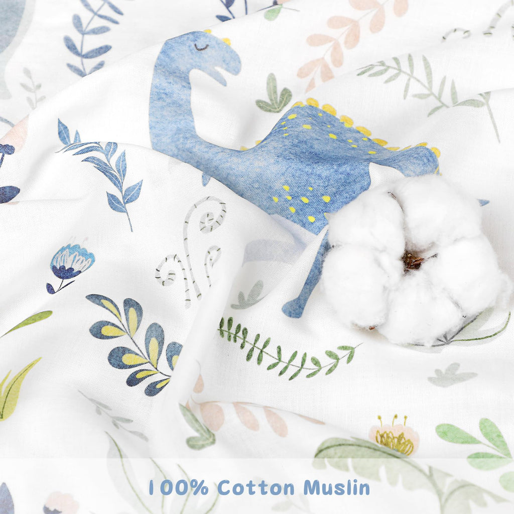 Muslin Toddler Bedding Set 3-Piece - Soft Breathable Crib Bedding with Fitted Sheet, Quilt & Pillowcase for Infant &