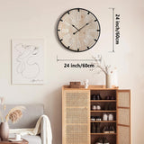 Vantic Farmhouse 24 Inch Extra Large Decorative Wall Clock with Metal Circle