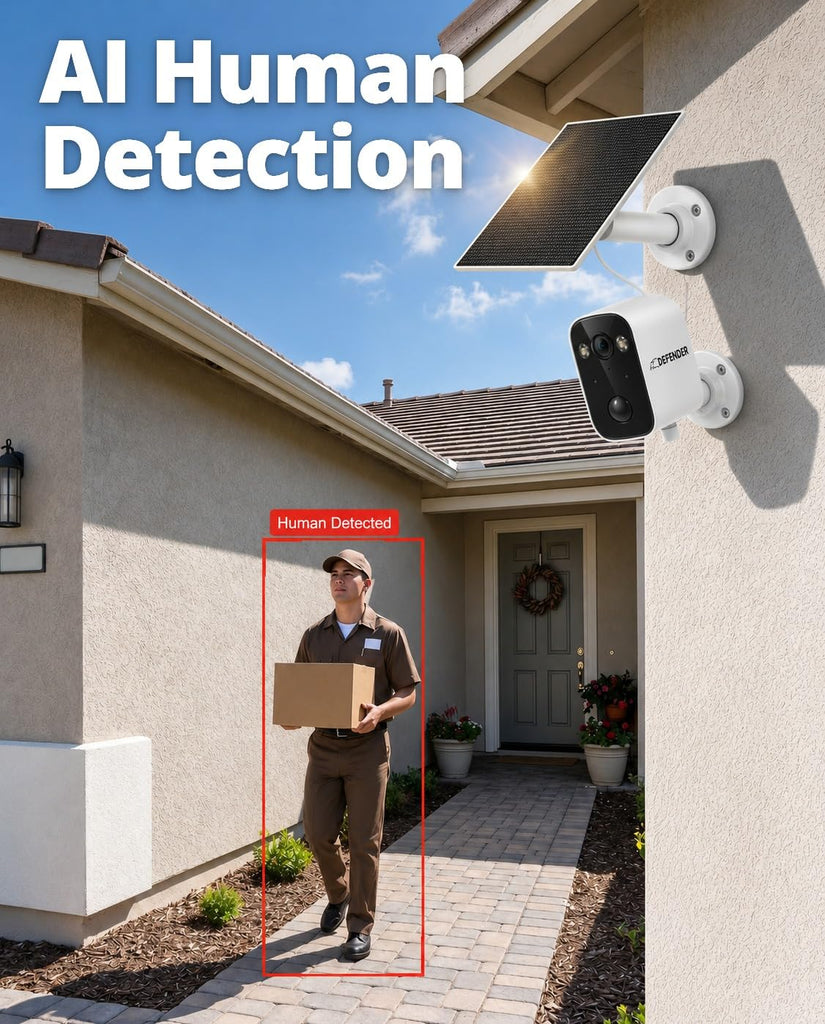 AI 4K Solar Powered Everwatch Battery Wireless Security Camera, AI Detection, Color Night Vision, Spotlight/Siren