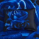 Xruibed Blue Comforter Set Queen 7 Piece Bed in a Bag Blue Rose Comforter with Sheet Set Soft Micorfiber Reversible