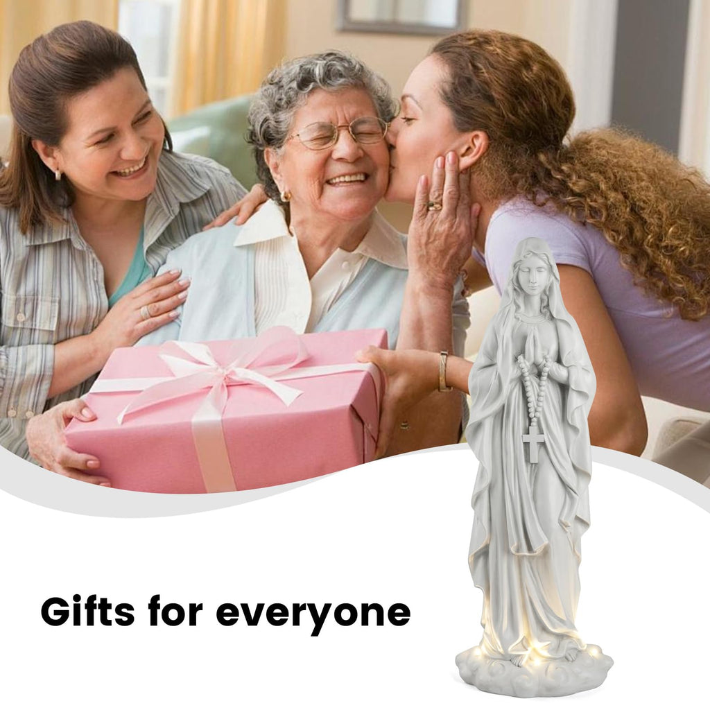 Virgin Mary Statue 31.49 Inch Religious Garden Statue Solar Mary Statue Outdoor Yard Patio Deck Home Entryway Hallway