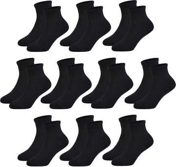 Kids Quarter Ankle Socks for Boys Girls 10 Pack Seamless Athletic Socks