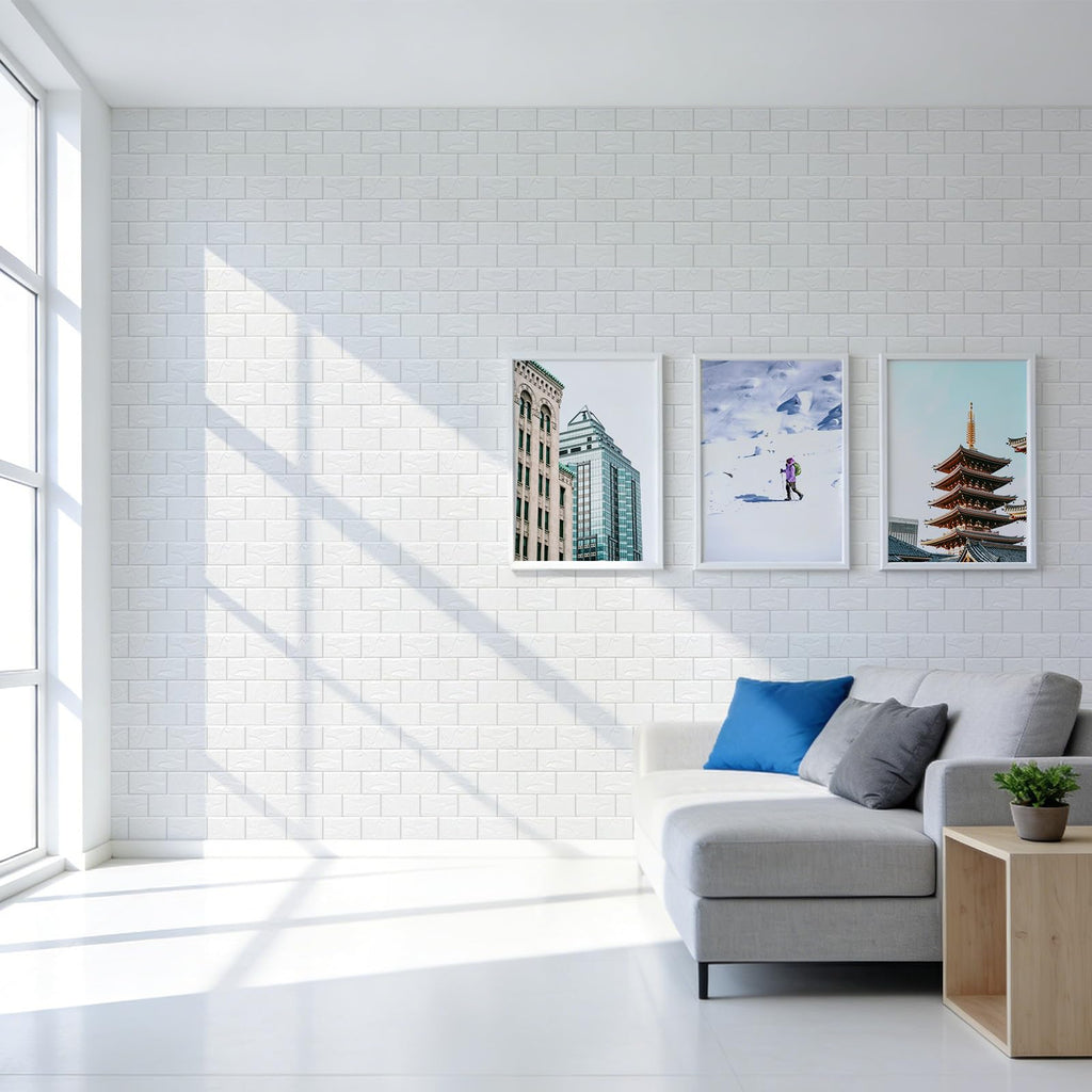 Peel and Stick 3D Wall Panels 12x12in PVC 10 Pack White