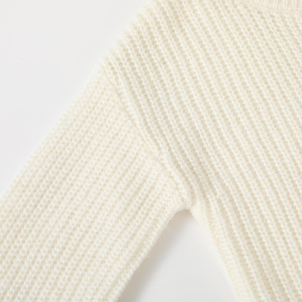 Girls' Cardigan with Button Loose Long Sleeve Shrug Sweaters Cropped Uniforms Kids Knit Sweater Outerwear