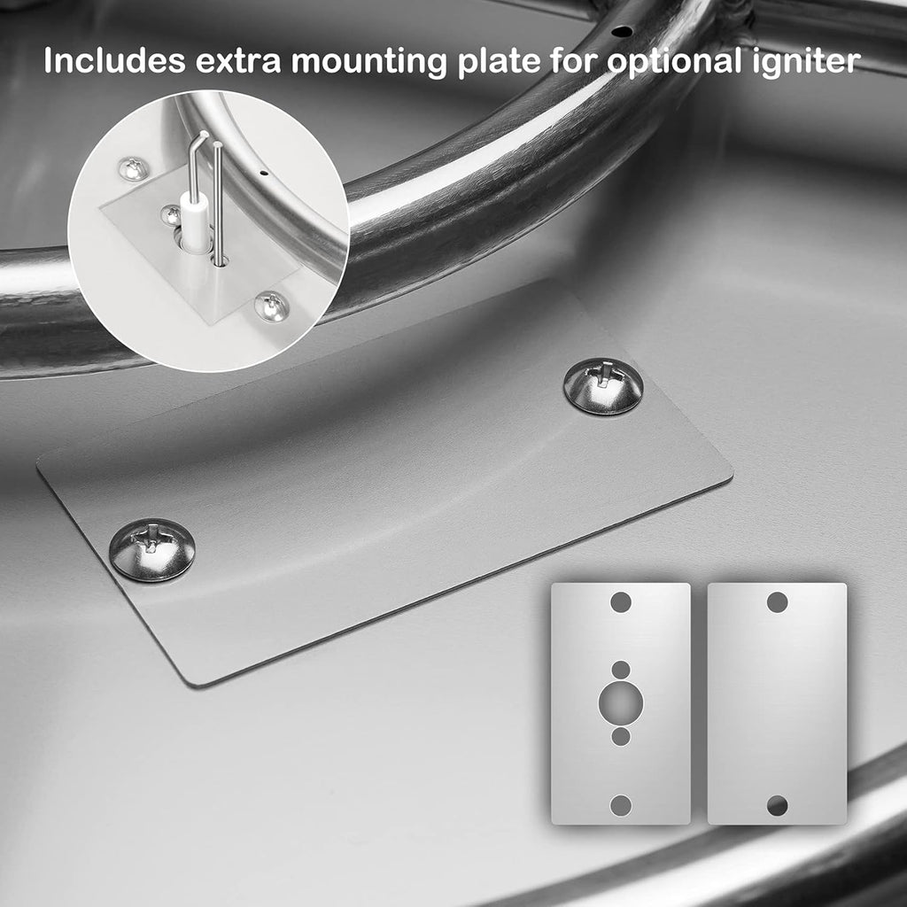 31 Inch Drop-in Round Fire Pit with Spark Ignition Kit, Gas Firepit Insert for DIY Project
