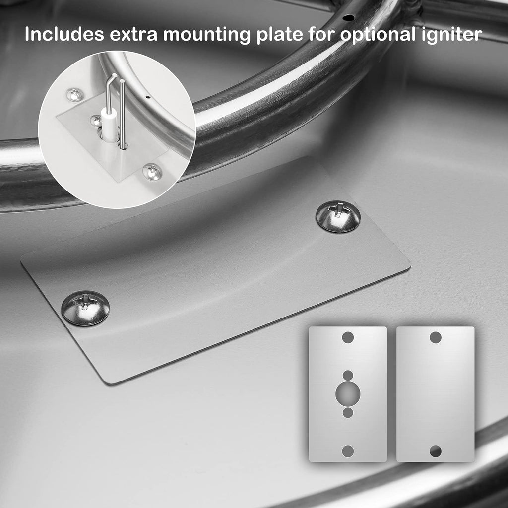31 Inch Drop-in Round Gas Fire Pit Kit with Spark Ignition Kit