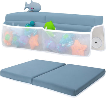Comfortable Baby Bath Kneeler and Elbow Rest Pad Set - 1.5 Inch, Blue