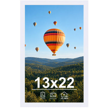 13x22 Picture Frame White for Poster Photo Picture, Horizontal and Vertical Formats for Wall Hanging, 13 x 22 Wall