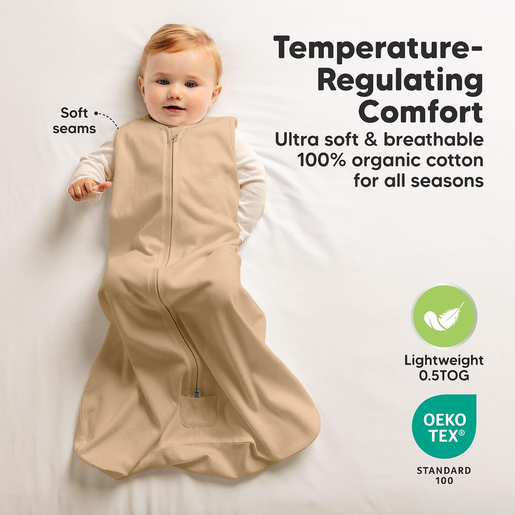 Pack Baby Sleep Sacks, Zipper Wearable Blanket,100% Cotton (Toasty, L)