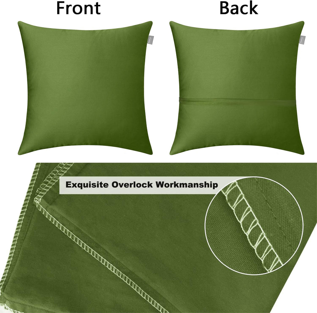 4-Pack 100% Cotton Comfortable Solid Decorative Throw Pillow Case, Square Cushion Cover Pillowcase Sublimation Blank