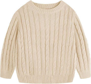 Boys Cable Knit Sweaters Kids Chunky Pullover Tops
