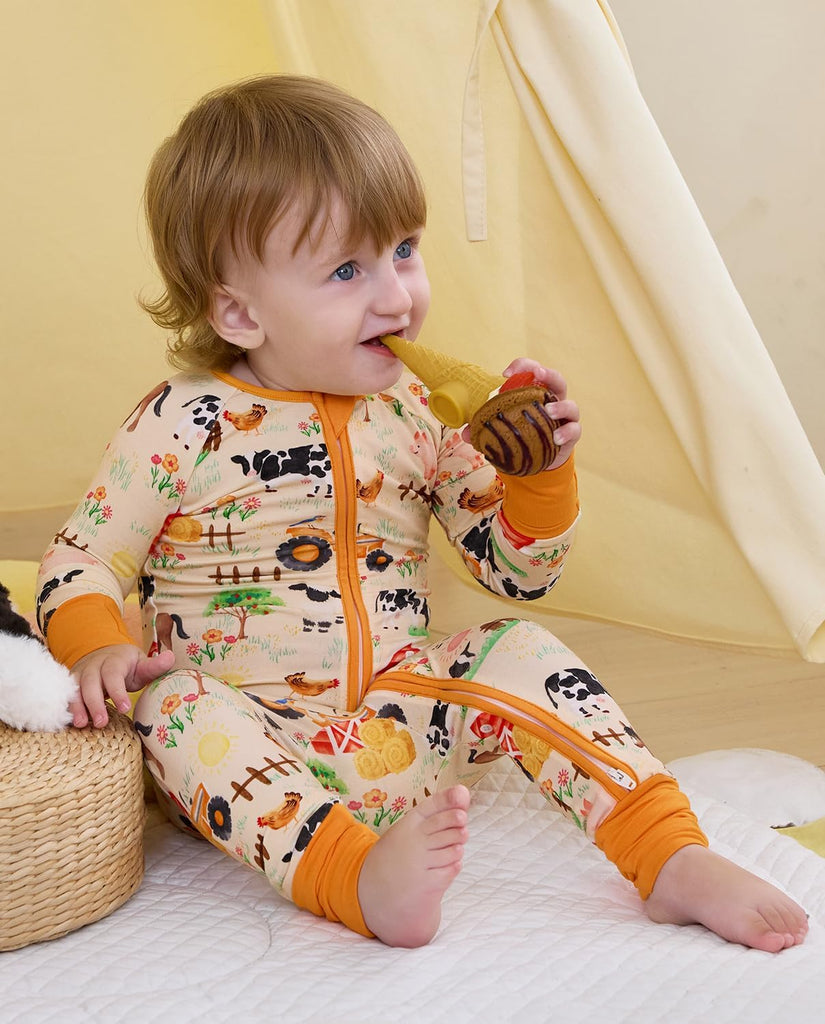 Bamboo Viscose Baby Footie Pajama, Zipper Sleeper Boys Girls