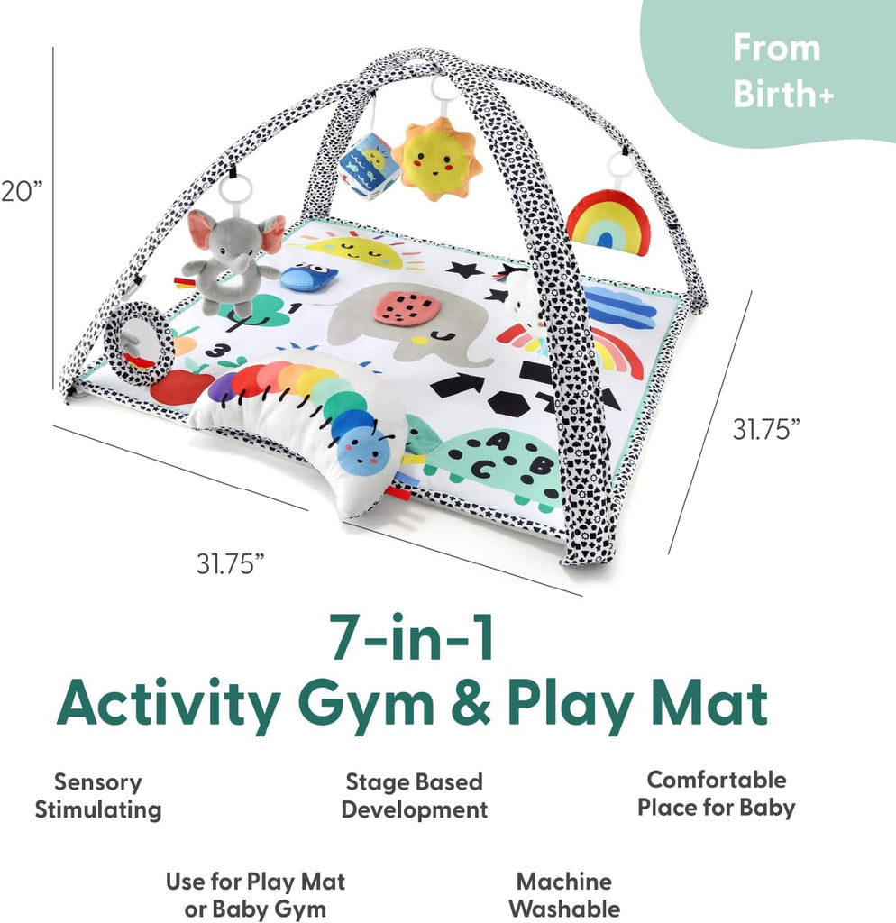 Unisex Baby Play Gym & in-1 Play Mat - Playmat Baby Toys 0-6, 6-12 Months Tummy Time Mat with Hanging Toys, Soft