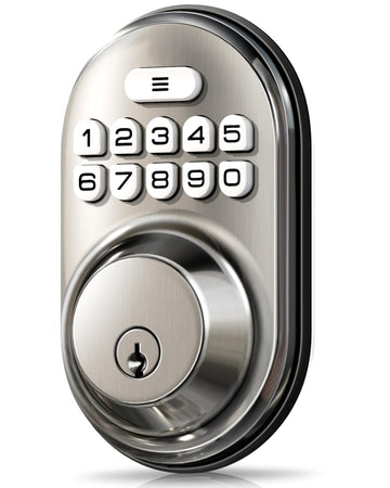 RZ-A Electronic Keypad Deadbolt Door Lock, Satin Nickel