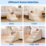 Dog Stairs for Small Dogs and Cats - 3 Step Pet Ramp for Couch & Sofa, Non-Slip Dog Steps for Pets, Washable Cover