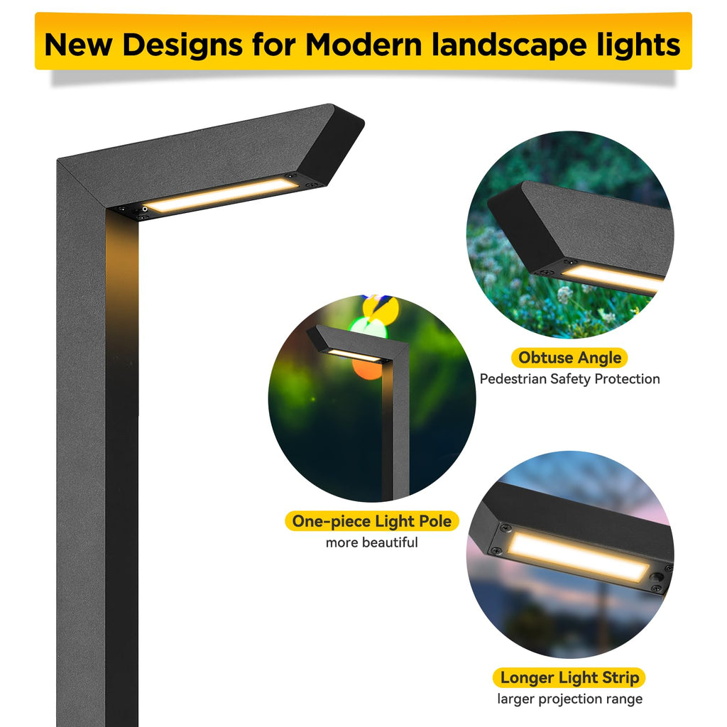 3CCT LED Low Voltage Landscape Pathway Lights Black 4 Pack