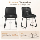 Dining Chairs Set of 4, Modern Upholstered Kitchen Chairs with Padded Back and Metal Legs, Black