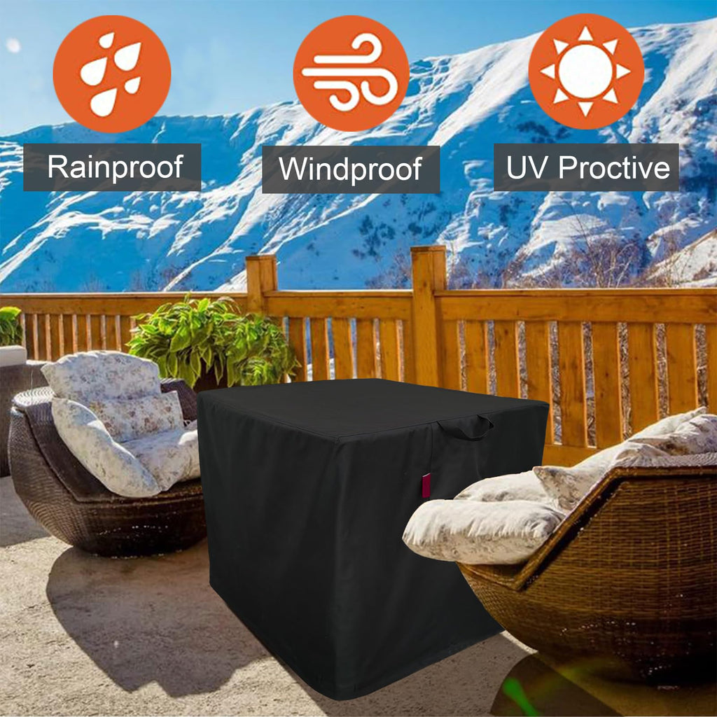 Outdoor Waterproof Patio Durable Fire Pits Cover, Fits for Ciays, Yaheetech, OutVue Square Gas Fire Table, 600D Heavy