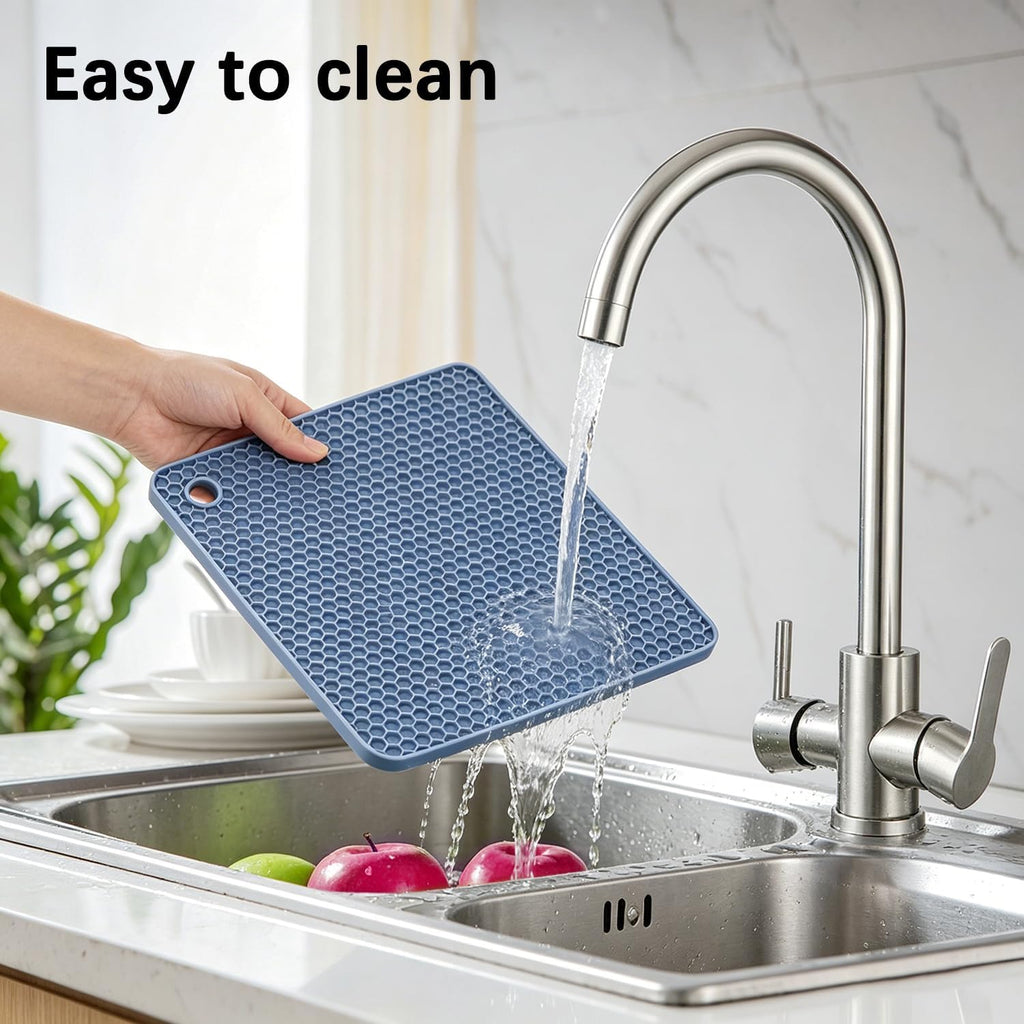 Silicone Trivet Mat, Silicone Trivets for Hot Pots and Pans, Non-Slip & Heat Resistant Silicone Hot Pad - Set of 4