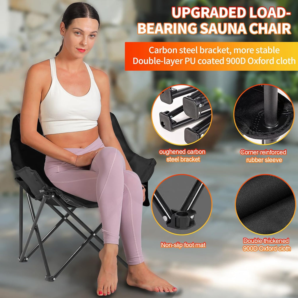 Upgraded Hot Air Sauna, 1 or 2 Person Sauna Tent, 1500W & 159°F Portable Dry Wind Saunas, with 660nm Red Light