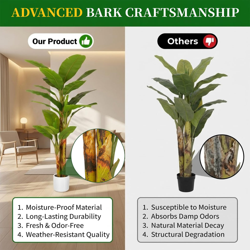 8FT Artificial Banana Tree Luxury Faux Banana Plant Fake Tree Decor Extra Large Tropical Tree Indoor Floor Plant Home
