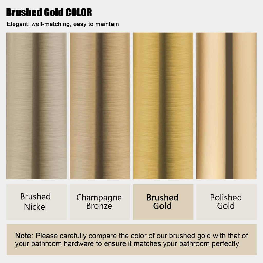 Brushed Gold Shower Head with Handheld,Rain Shower System Faucet Set