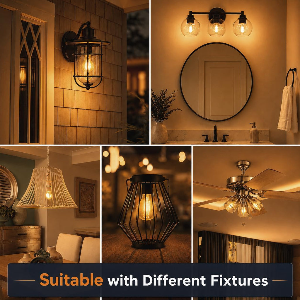 A19 Vintage Dimmable LED Light Bulbs, E26 Base 60W Equivalent