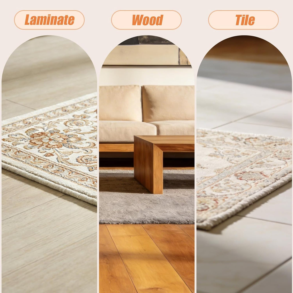 Non-Slip Rug Pad 5x8 Ft - 5'x8' PVC Anti-Slip Carpet Gripper Mat, 5 by 8 Feet Non Slip Pad for Area Rugs, Under Rug - Set of 40