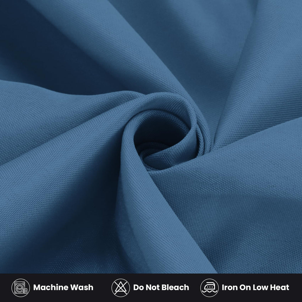 2 Pack Fitted Tablecloth for 8 Foot Rectangle 96 x 30 Inch Mediterranean Blue Table Covers Water Resistant Polyester