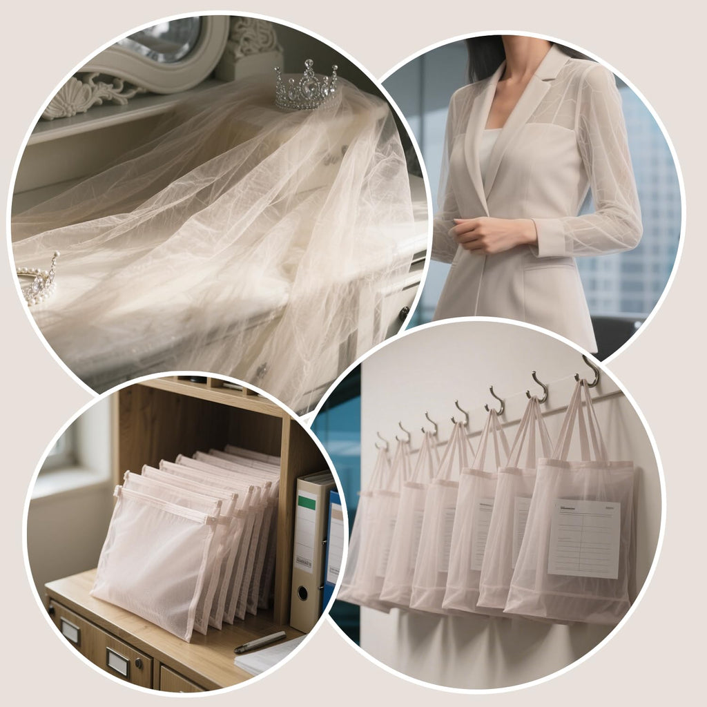 59" x 72"(2 Yards) White Mesh Fabric