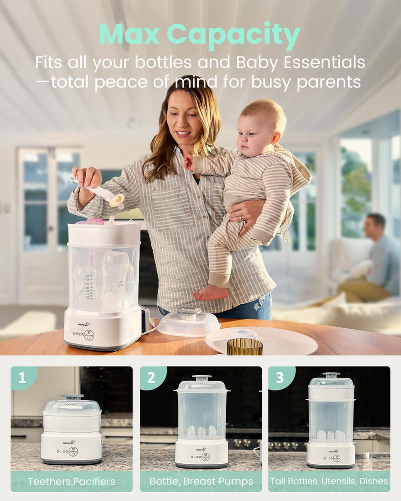Compact Baby Bottle Sterilizer and Dryer with Fast Sanitization