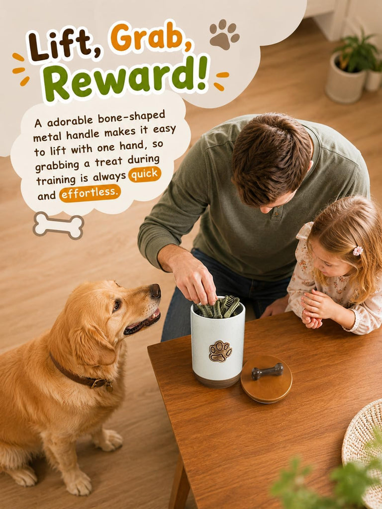 Dog Treat Container Airtight Jar with Lid, Keep the Pet Treat Fresh