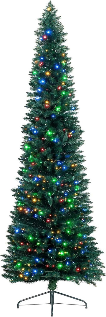 Prelit Slim Pencil Christmas Tree,Artificial Tall Skinny Xmas Tree