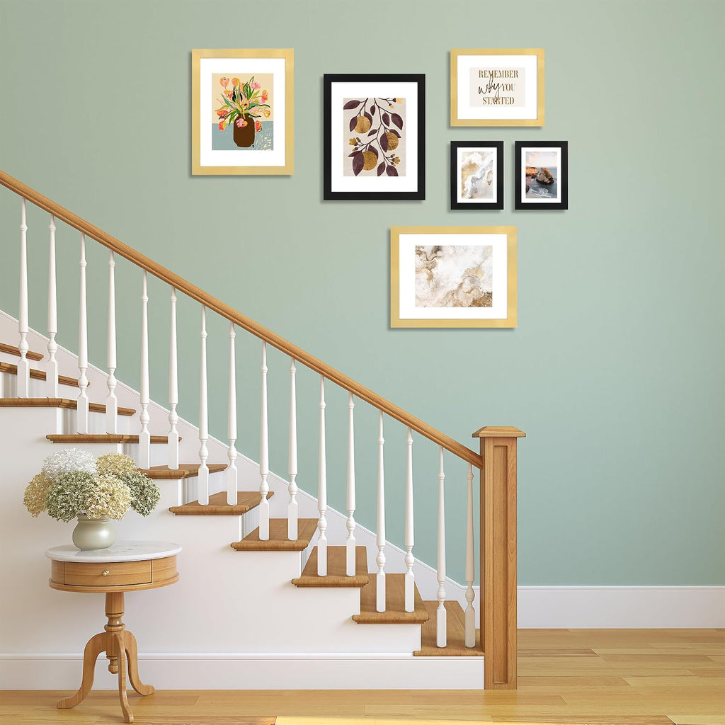 11x14 Picture Frame Set of 4 with Real Glass, Wall Mount | Displays 8x10 with Mat or 11x14 without Mat, Crystal-Clear